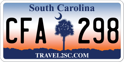 SC license plate CFA298
