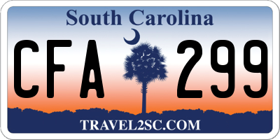 SC license plate CFA299