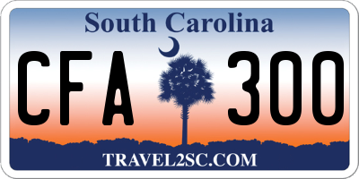 SC license plate CFA300