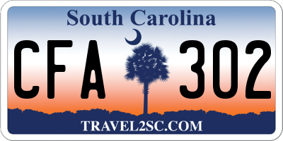 SC license plate CFA302