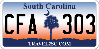 SC license plate CFA303
