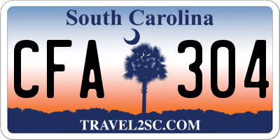 SC license plate CFA304