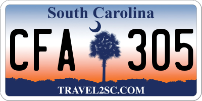SC license plate CFA305