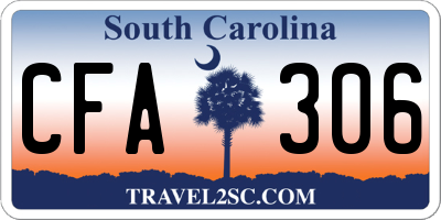 SC license plate CFA306