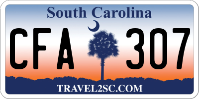 SC license plate CFA307