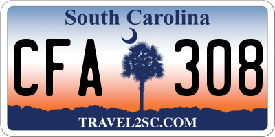 SC license plate CFA308