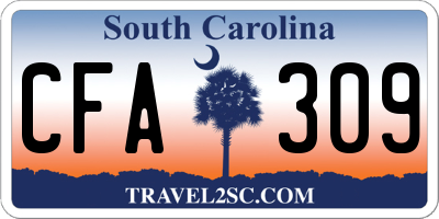 SC license plate CFA309