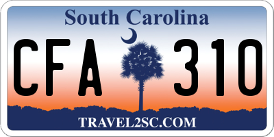 SC license plate CFA310
