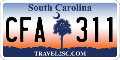SC license plate CFA311