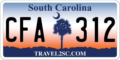 SC license plate CFA312