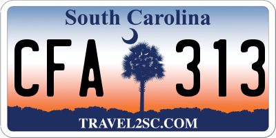 SC license plate CFA313
