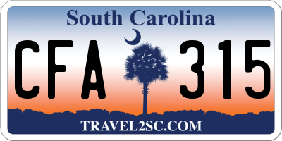 SC license plate CFA315