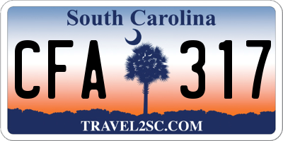 SC license plate CFA317