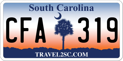 SC license plate CFA319
