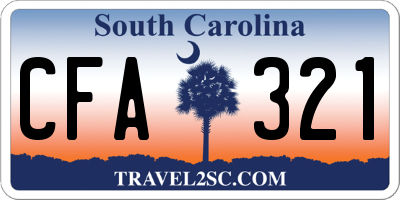 SC license plate CFA321
