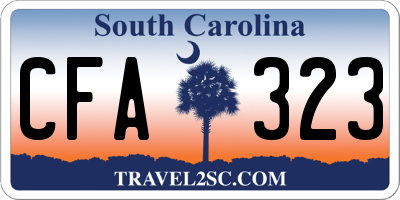 SC license plate CFA323