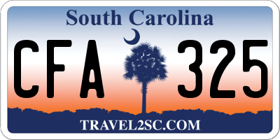 SC license plate CFA325