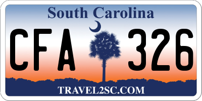 SC license plate CFA326