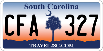SC license plate CFA327