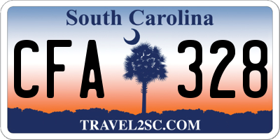 SC license plate CFA328