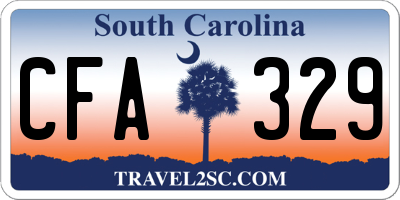 SC license plate CFA329