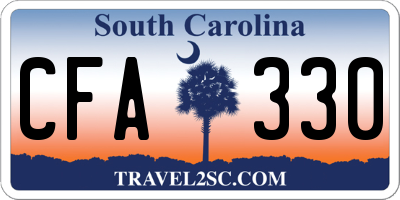 SC license plate CFA330