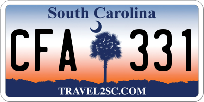 SC license plate CFA331