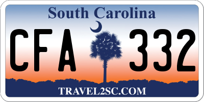 SC license plate CFA332