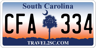 SC license plate CFA334