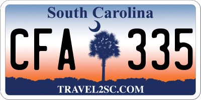SC license plate CFA335