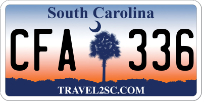 SC license plate CFA336