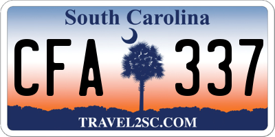 SC license plate CFA337