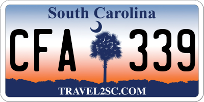 SC license plate CFA339