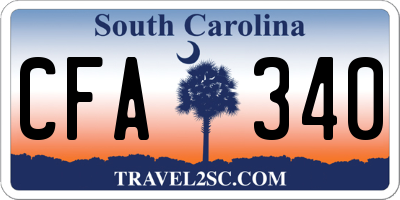 SC license plate CFA340