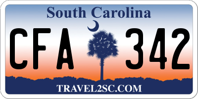 SC license plate CFA342