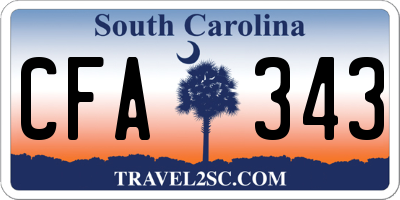 SC license plate CFA343