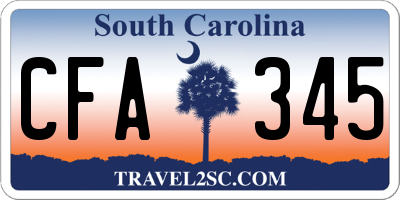 SC license plate CFA345