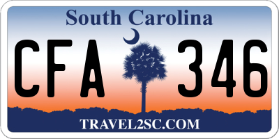 SC license plate CFA346