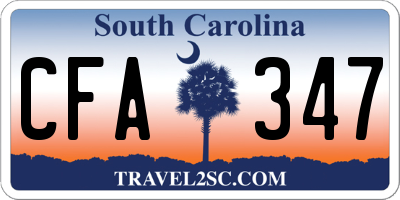 SC license plate CFA347
