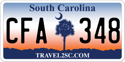 SC license plate CFA348