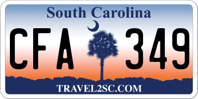SC license plate CFA349