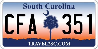 SC license plate CFA351