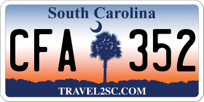 SC license plate CFA352