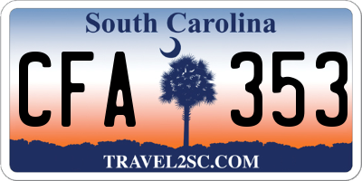 SC license plate CFA353