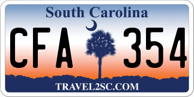SC license plate CFA354