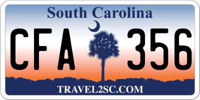 SC license plate CFA356
