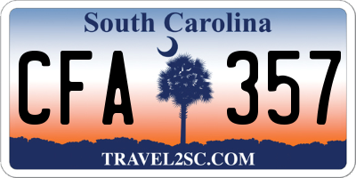 SC license plate CFA357