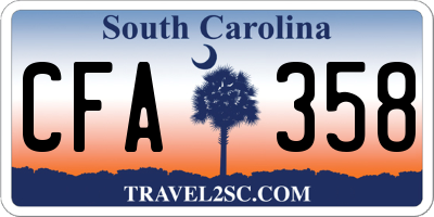 SC license plate CFA358