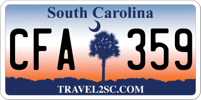 SC license plate CFA359