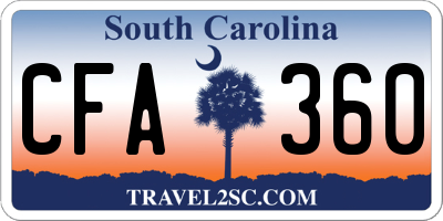 SC license plate CFA360